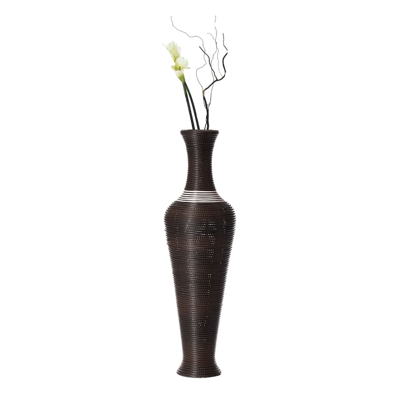 Black Tall Decorative Floor Vase, Modern Unique Vase, 40-Inch-Tall Vase, Freestanding PVC Large Floor Vase - Black