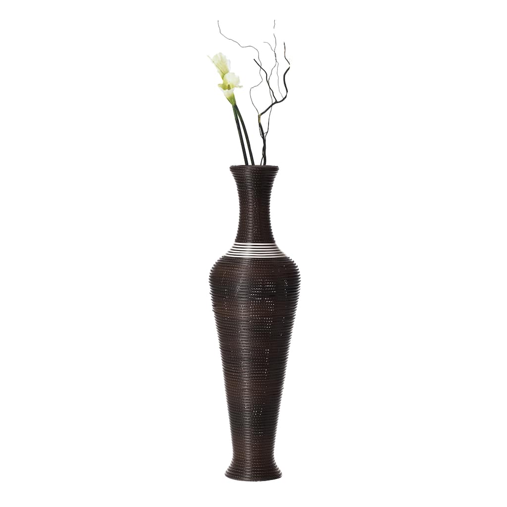 Black Tall Decorative Floor Vase, Modern Unique Vase, 40-Inch-Tall Vase, Freestanding PVC Large Floor Vase