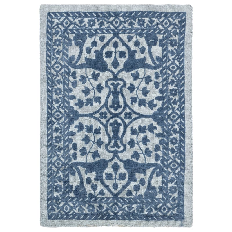 SAFAVIEH Handmade Restoration Vintage Boho Shianne Oriental Wool Rug - 2' x 3' - Blue/Dark Blue