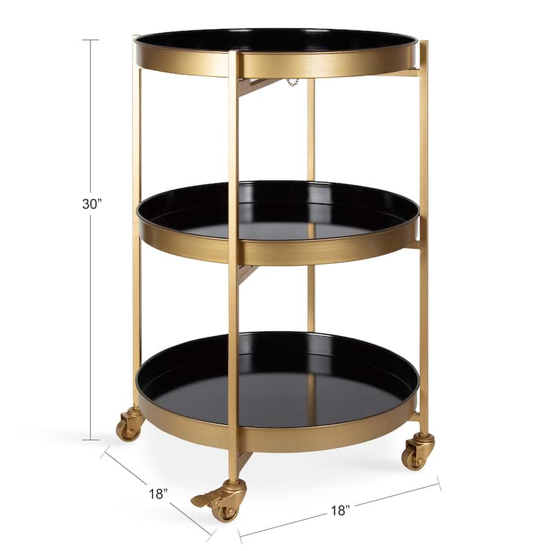 Kate and Laurel Celia Round Metal Bar Cart