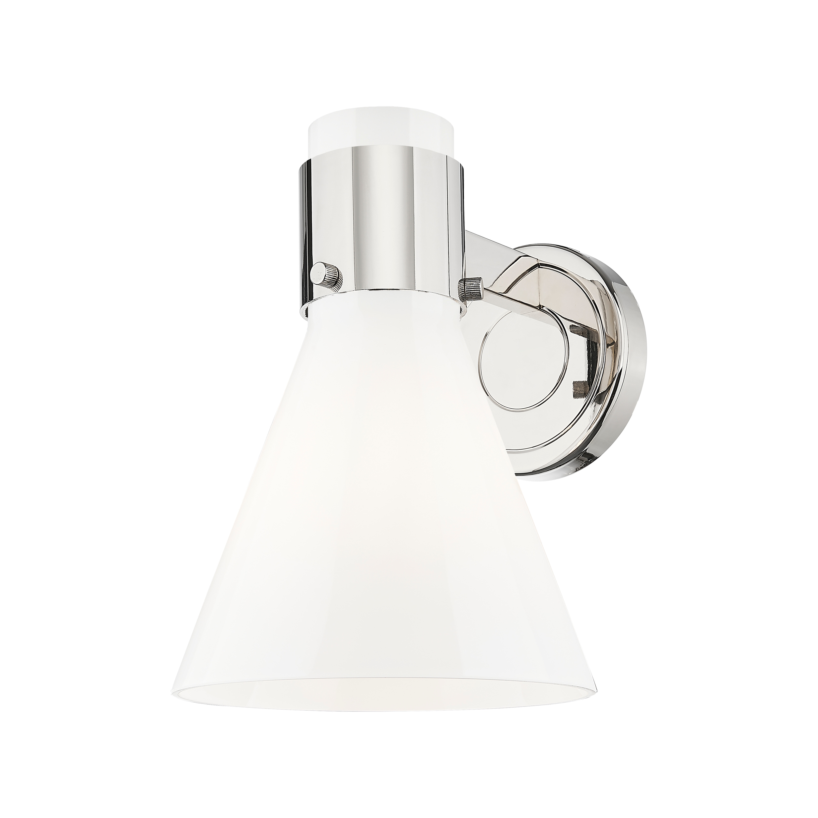 Innovations Lighting Downtown Urban - Lawton Cone - 1 Light 8" Wall-Mounted Sconce - Gloss White Shade - Gloss White/Polished Nickel
