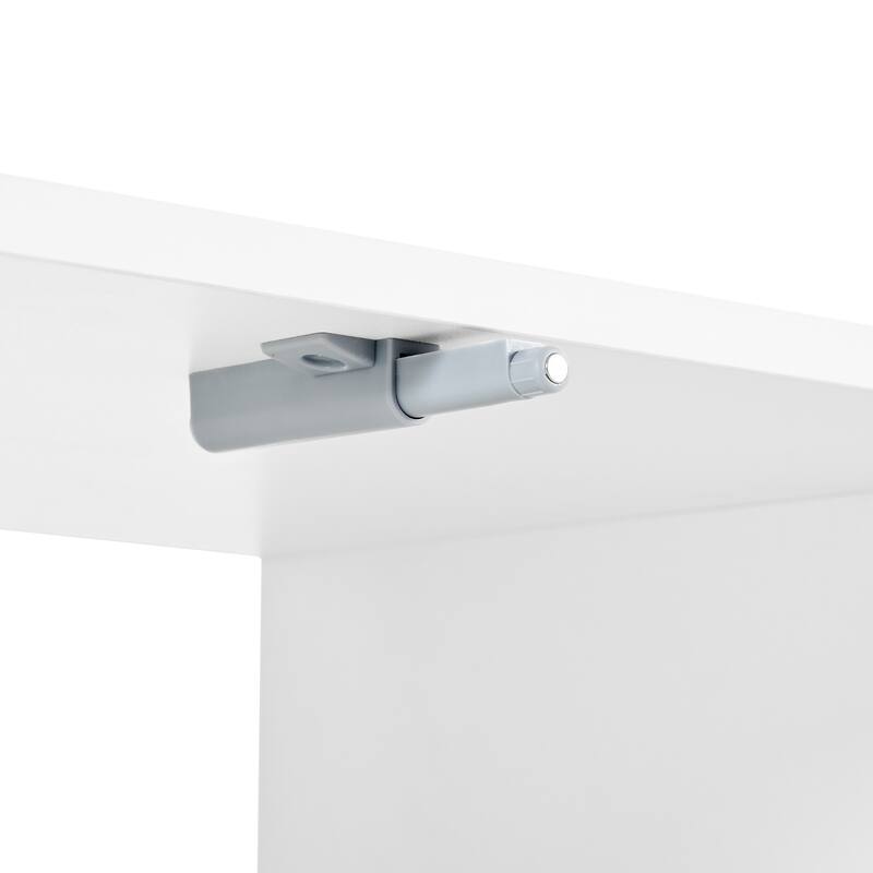 White 86" TV Stand with LED, Storage & Glass Doors for TVs Up to 95"