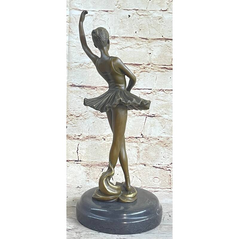 Prima Ballerina Dancer Girl Figure Bronze Statue Sculpture Marble Base Original 12 Inches X 5 Inches