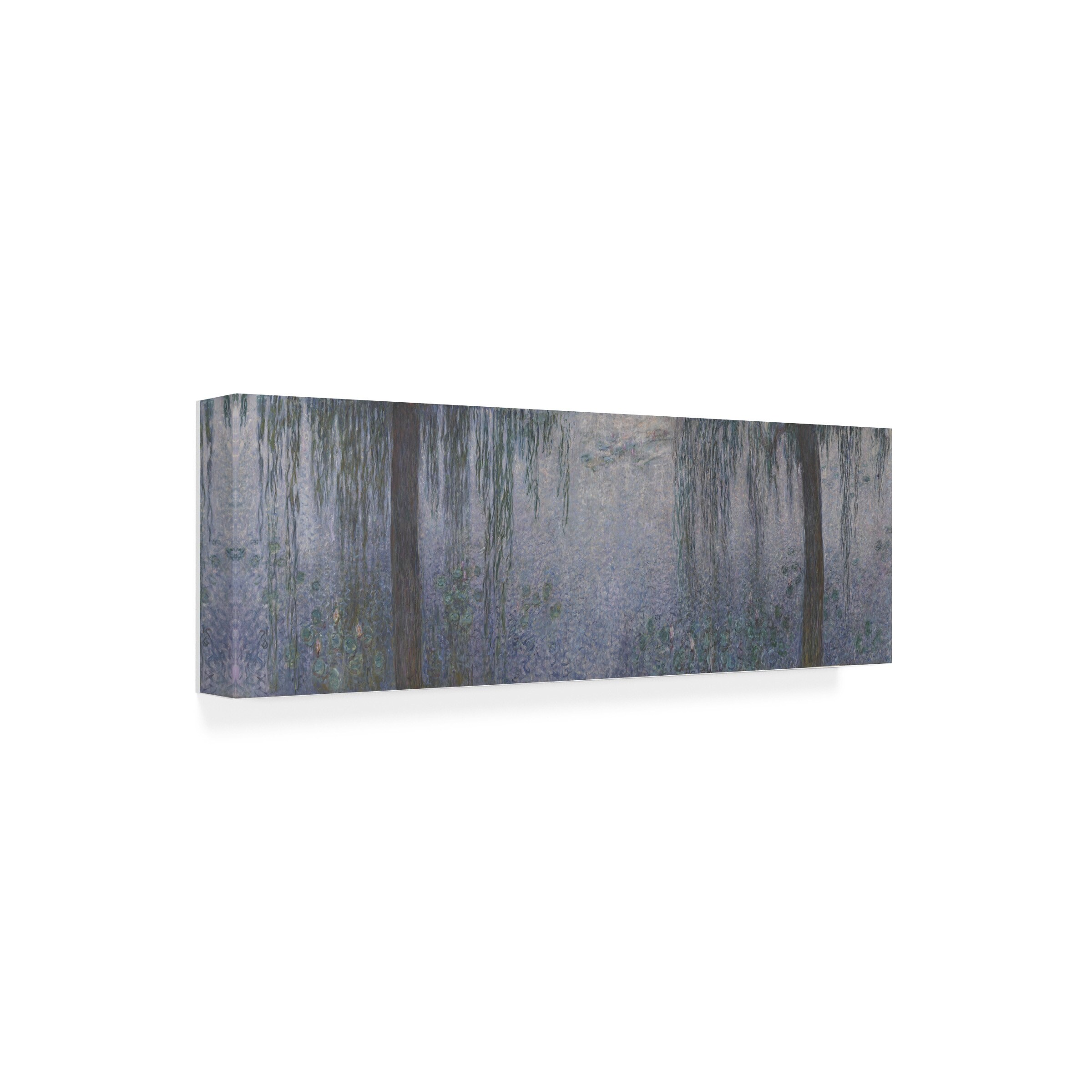 Claude Monet 'The Water Lilies Clear Morning With Willows' Canvas Art, image size:2400x2400
