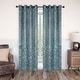 preview thumbnail 44 of 117, Miranda Haus Modern Bohemian Leaves Blackout Curtain Set with 2 Panels 52" X 63" - Green Lily
