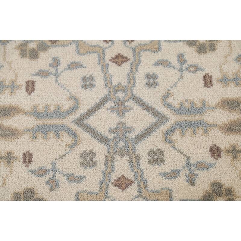 Beige / Ivory Oushak Runner Rug Handmade Oriental Wool Carpet - 2'7"x 11'11"
