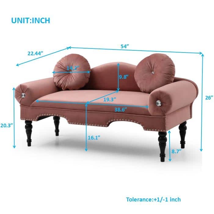 54"Width Modern Velvet Upholstered Loveseat