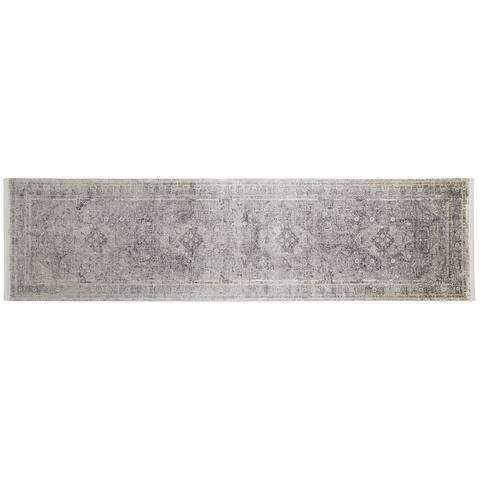 Melmas Vintage Space-Dyed Rug, Opal Gray/Blue Silver, Runner