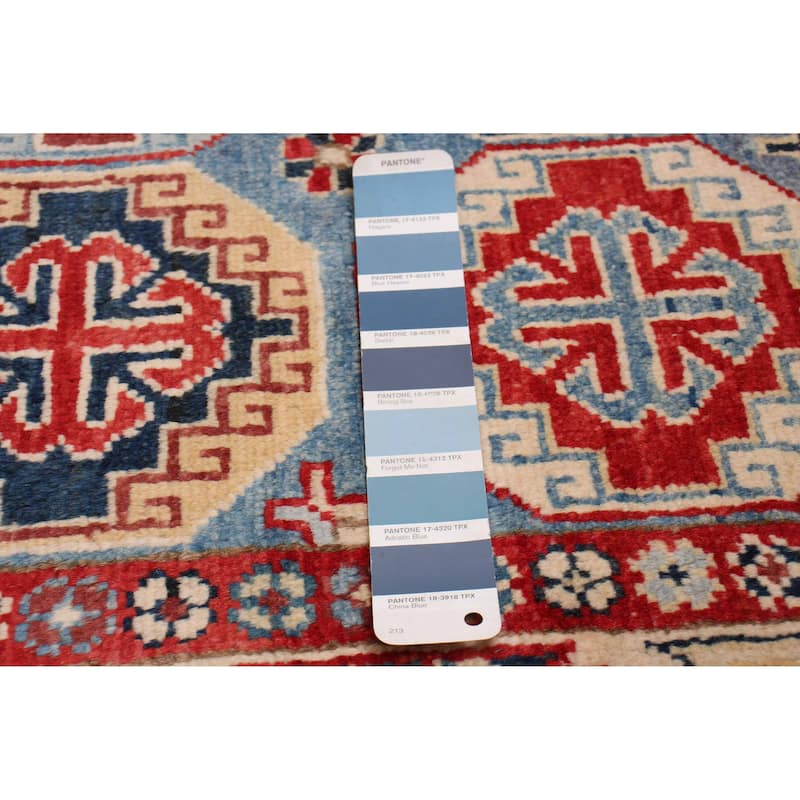 ECARPETGALLERY Hand-knotted Uzbek Ghazni Blue Wool Rug - 2'7 x 9'9