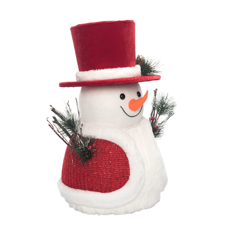 Transpac Foam 16.14 in. Multicolor Christmas Snowman Tree Topper