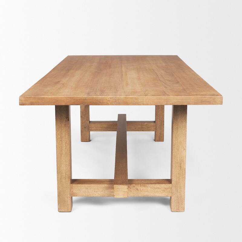 Suke 84" Rectangular Wood Trestle Dining Table - 84.0L x 42.0W x 30.0H