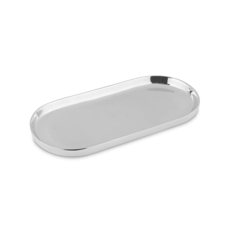 Nambe Oblong Nest Large Tray - 13" L x 7" W x 1" H - 13" L x 7" W x 1" H - Silver - 1 Piece