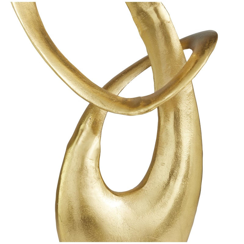 Aluminum Metal Abstract Decorative Sculpture - Dark Gray or Gold - Roche River Decor