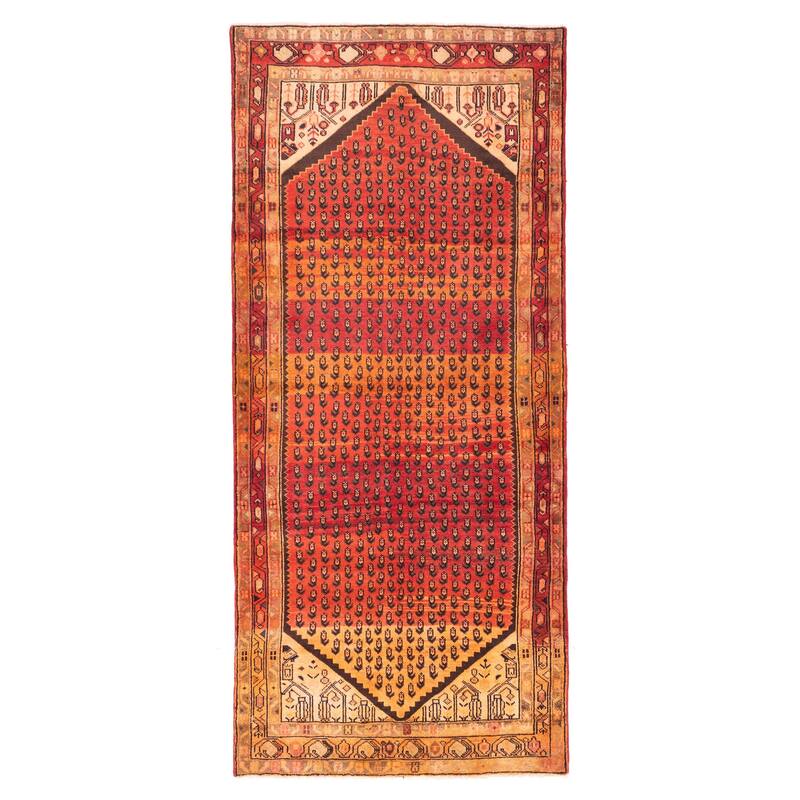 ECARPETGALLERY Hand-knotted Andelz Red Wool Rug - 4'5 x 9'11