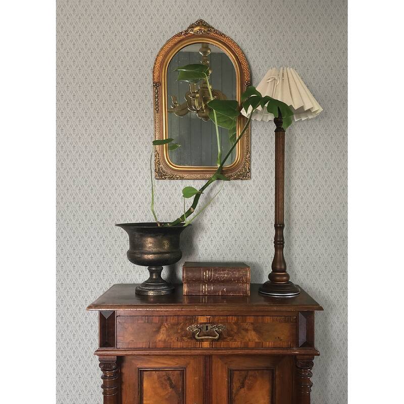 Chris Loves Julia x A-Street Prints Tillie Grey Diamond Floral Wallpaper