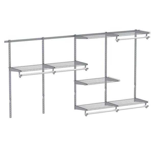 Metal and PP Adjustable Closet Organizer with Shelves and Rods
