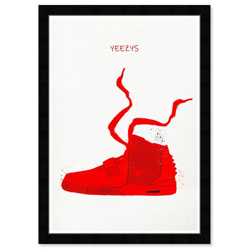 Wynwood Studio Prints Fashion and Glam YEEZYS Drawing I Red and Modern & Contemporary Wall Art Canvas Print