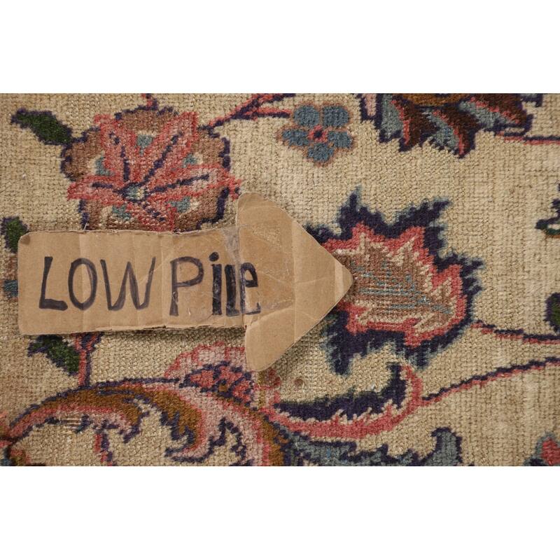 Vegetable Dye Signed Tabriz Persian Antique Rug Handmade Wool Carpet - 9'3"x 13'0"
