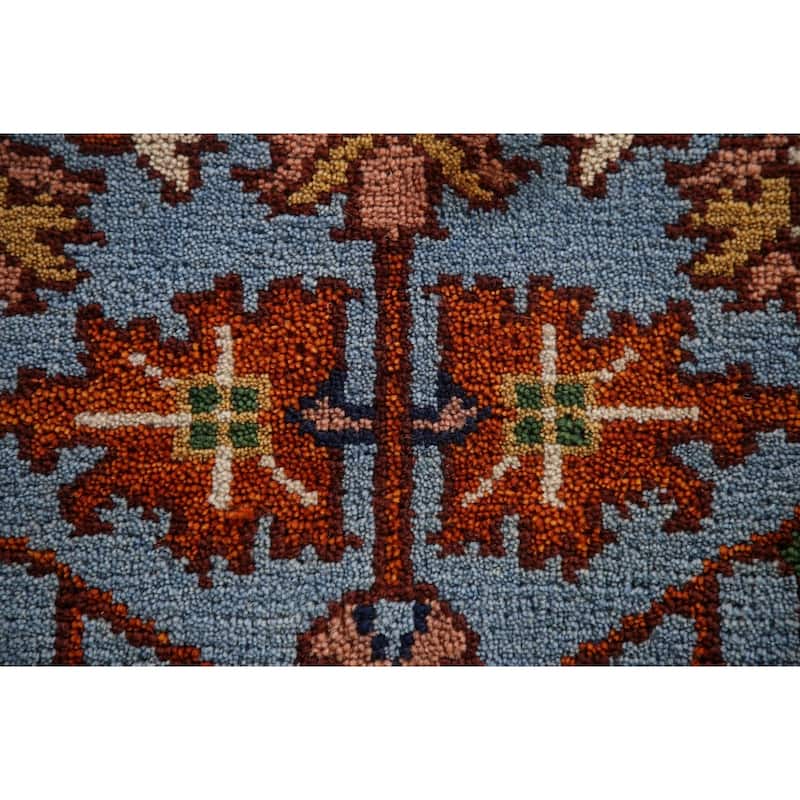 All-Over Floral Heriz Serapi Oriental Accent Rug Handmade Wool Carpet - 3'11"x 5'0"