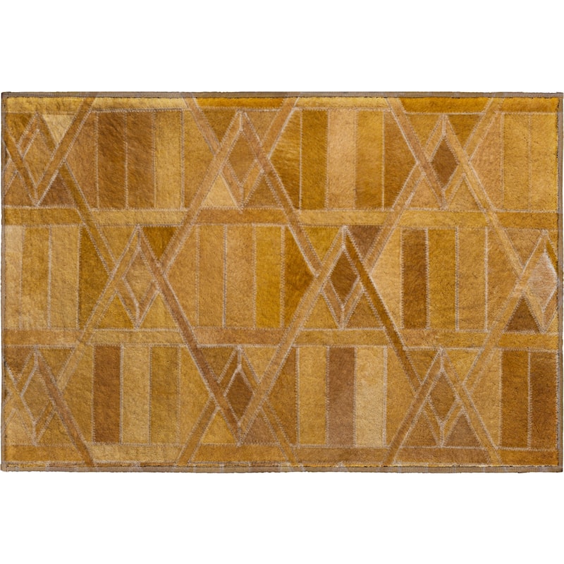 Premium Washable Super Soft Faux Geo Cowhide Mayfield Rug