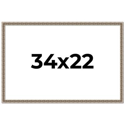 34x22 Frame Silver Versailles Ornate Solid Wood Picture Frame | 1 Inch