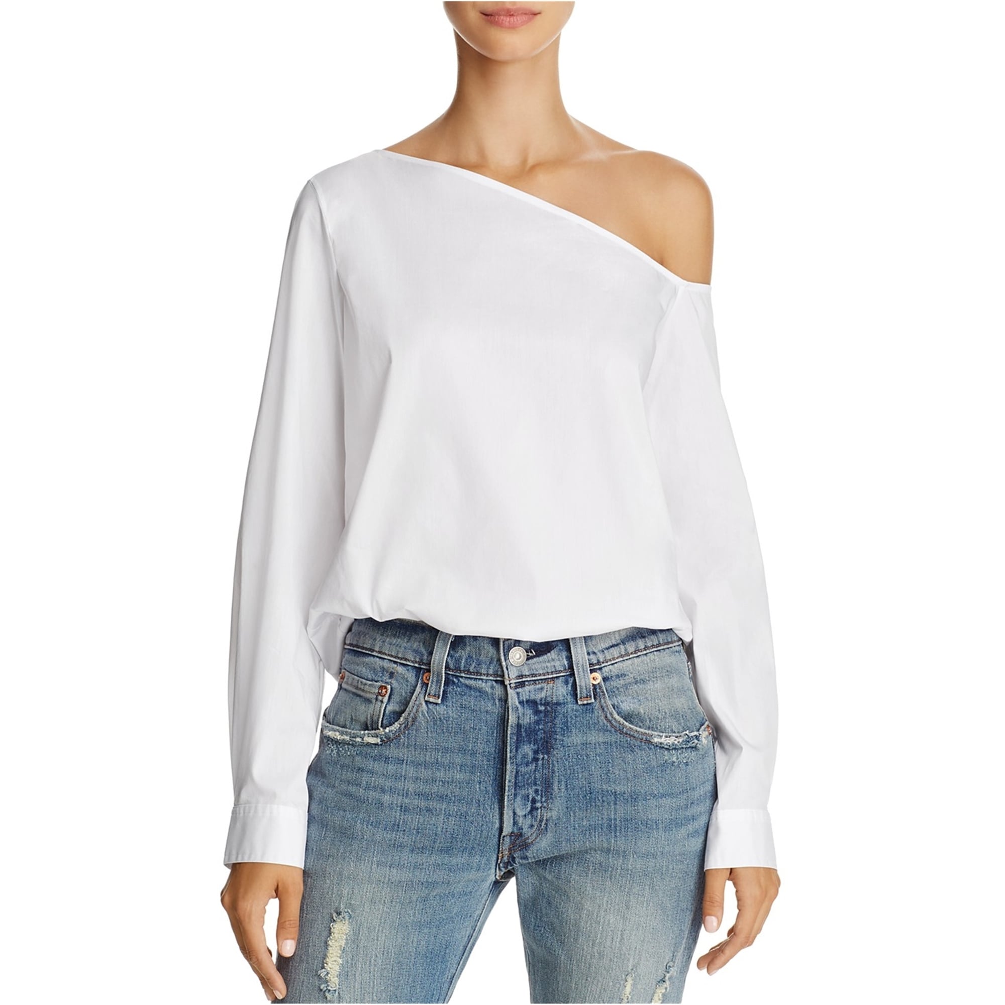 one sleeve white blouse