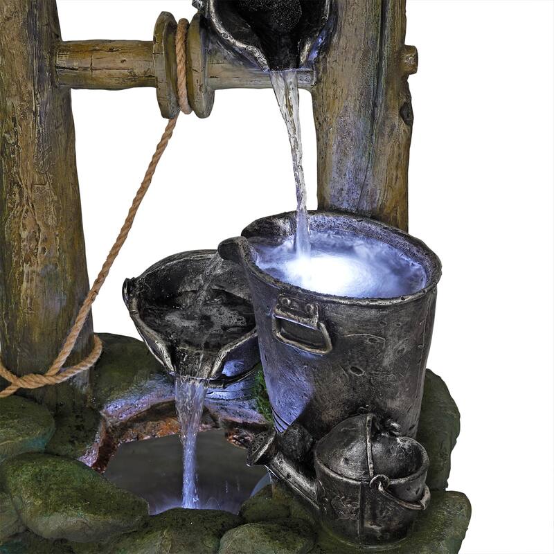 Polyresin Well Fountain with LED Lights
