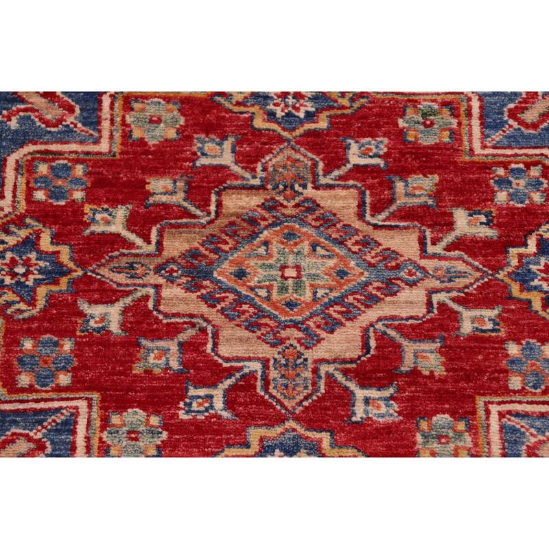 Rustic Super Kazak Sawyer Blue/Beige Hand Knotted Wool Rug - 8'3'' x 10'0''