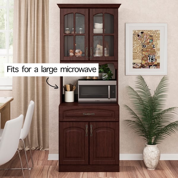 White Kitchen Pantry With Microwave Shelf - 31 Microwave In Pantry