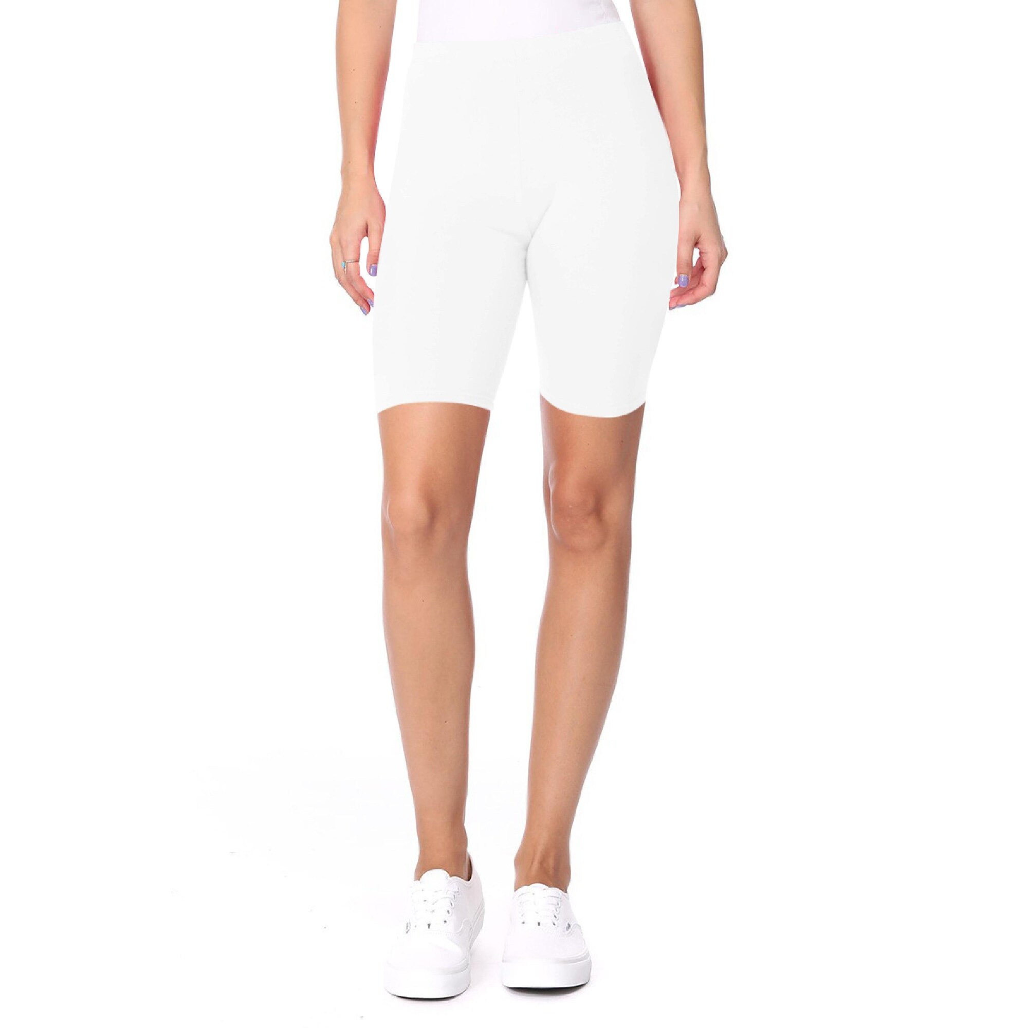 Shop Women S High Waist Solid Casual Pants Biker Shorts