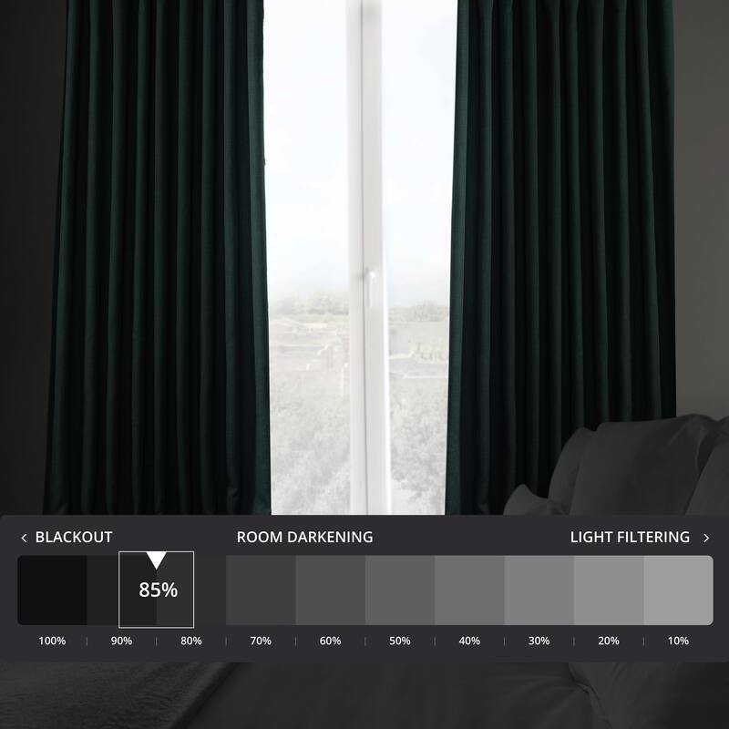 Exclusive Fabrics Faux Linen Extra Wide Room Darkening Curtains Panel - Versatile Privacy Drapery for Wide Windows (1 Panel)