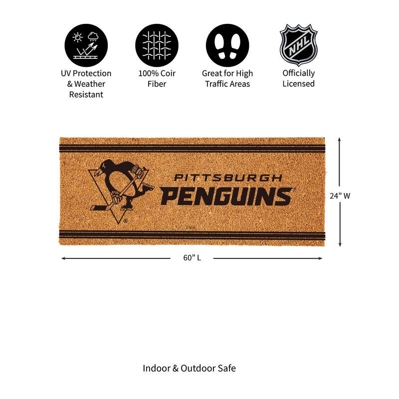 Pittsburgh Penguins Monochrome Indoor/Outdoor Coir Door Mat