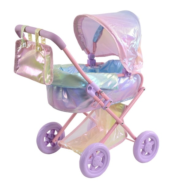 slide 2 of 9, Olivia's Little World - Magical Dreamland Baby Doll Deluxe Stroller - Iridescent Color