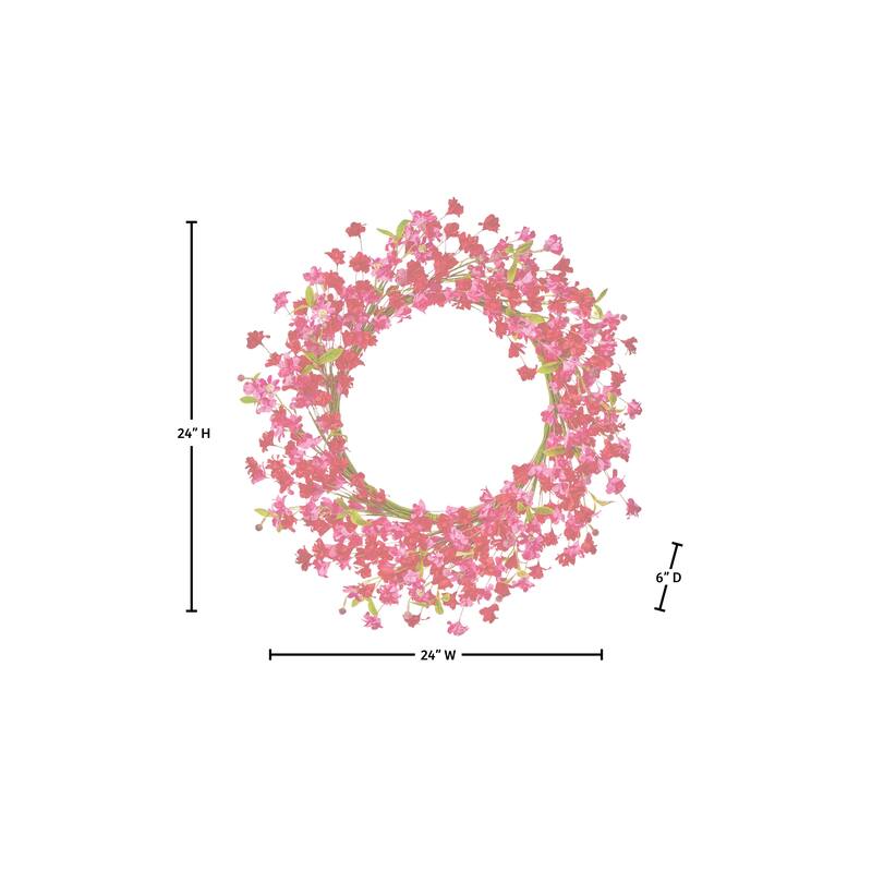 24" Pink Blossom Wreath