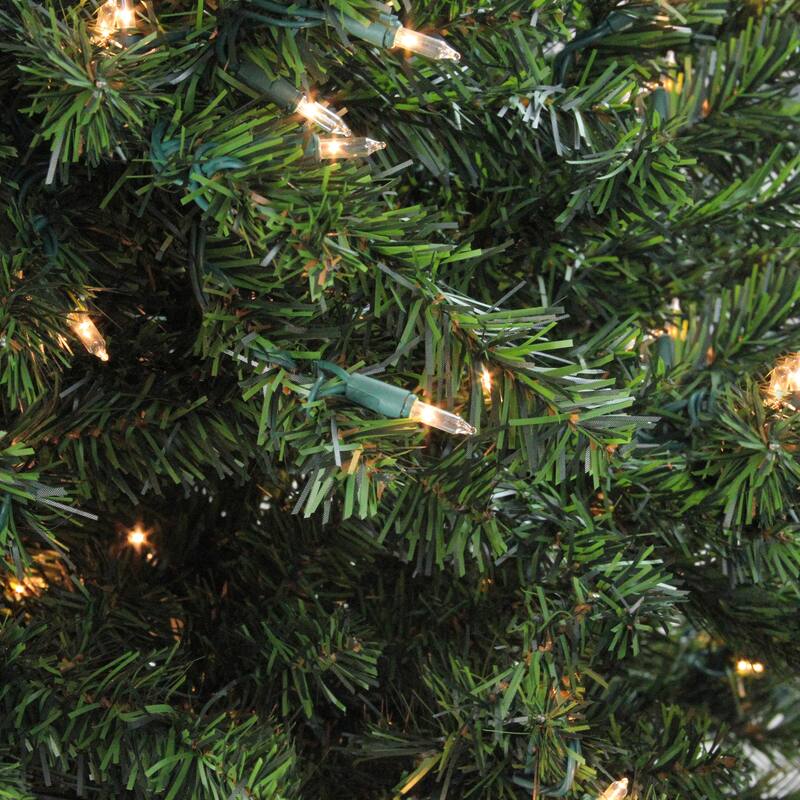Pre-Lit Full Canadian Pine Artificial Christmas Tree - 3' - Clear Lights - 3 Foot