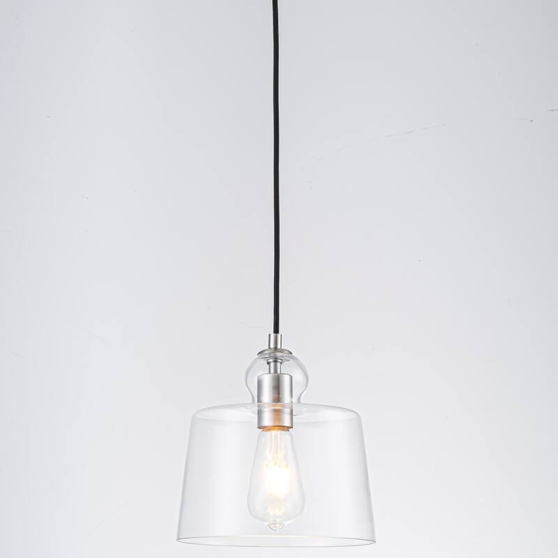 8.7" 1-Light Modern Mini Chrome/Gold/Matte Black Clear Glass Pendant Light for Kitchen Island Dining Room