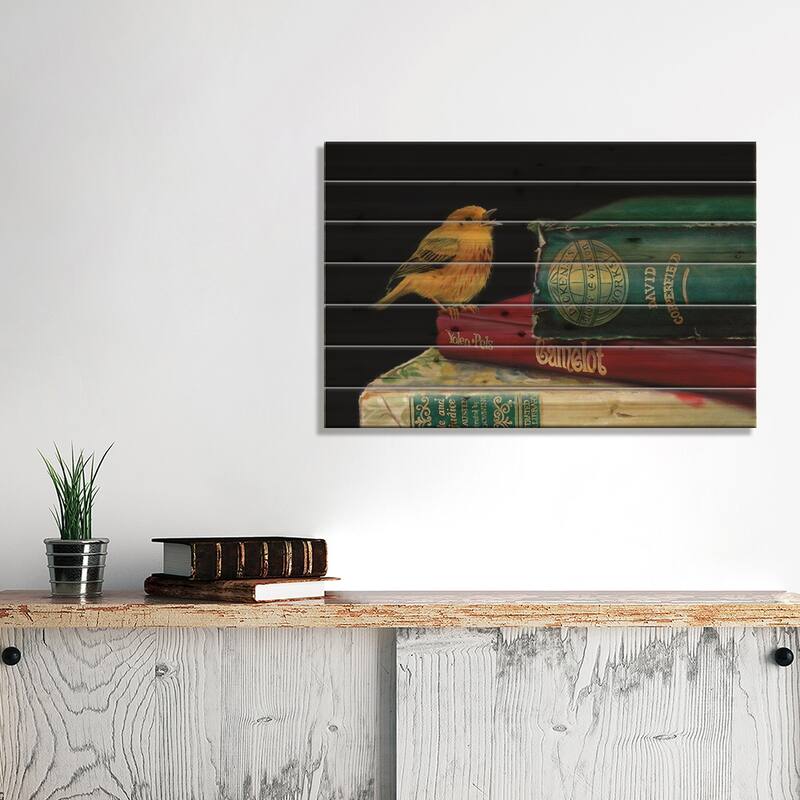 A Song Worth Volumes Print On Wood by Camille Engel - Multi-Color