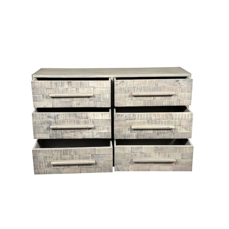 Solid Wood Storage Dresser with 6 Drawers