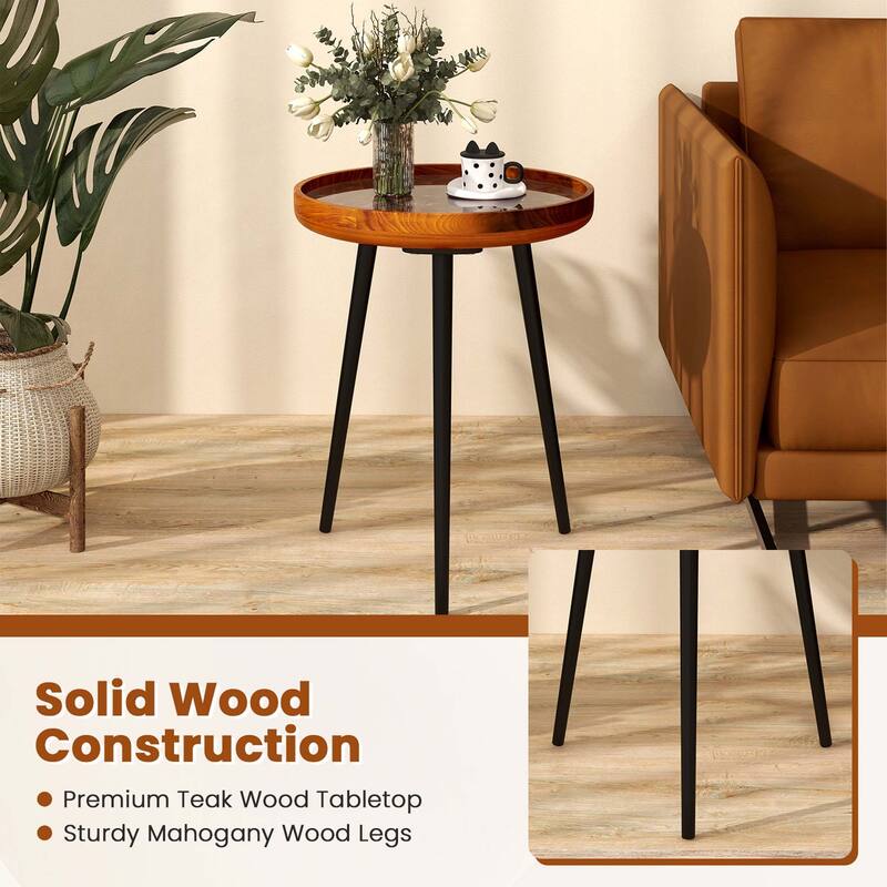 16"/20" Outdoor Side Table Round End Table with Epoxy Resin Finish