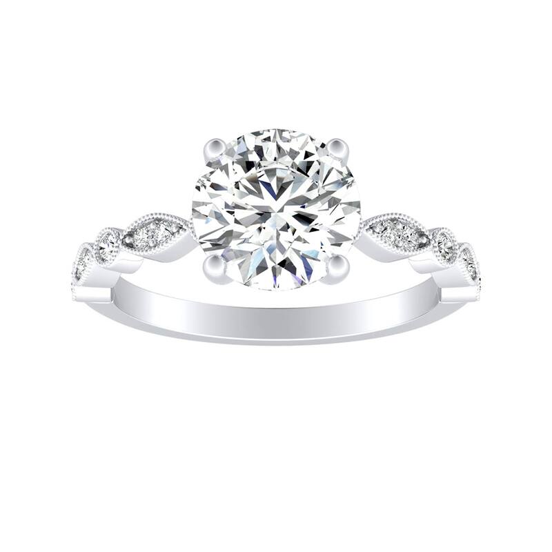 Auriya 14k Gold Vintage 2 1/2ct Round Moissanite Engagement Ring
