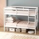 preview thumbnail 9 of 24, Solid Wood Twin Over Twin Bunk Bed with Guardrails and Ladder
