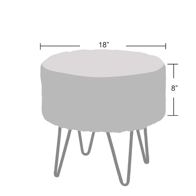 Home Soft Things Jacquard Chenille Two Tone Round Ottoman