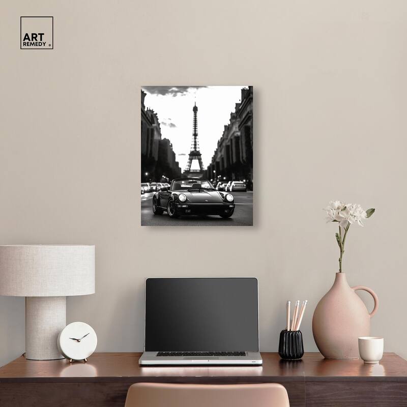 Street Scene with Porsche Canvas by Art Remedy, Gallery Wrapped