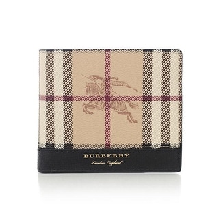 Shop Burberry Men S Check Leather Bifold Wallet Overstock 20506487