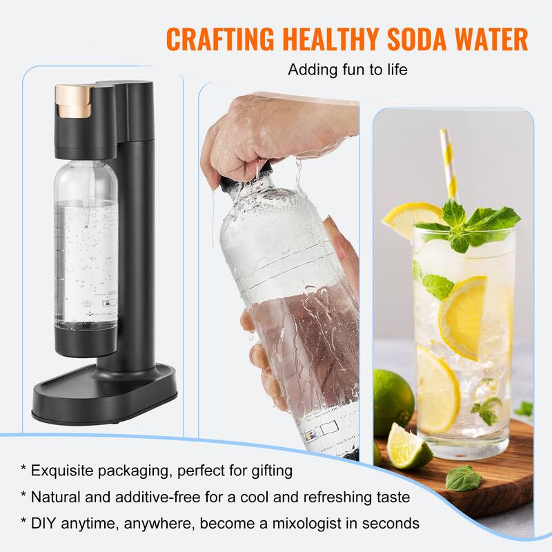 Sparkling Water Maker for Home Carbonating, Seltzer Water Starter Kit