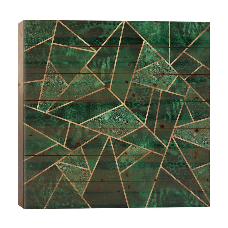 Deep Emerald Print On Wood by Elisabeth Fredriksson - Multi-Color - 26x26x1.5