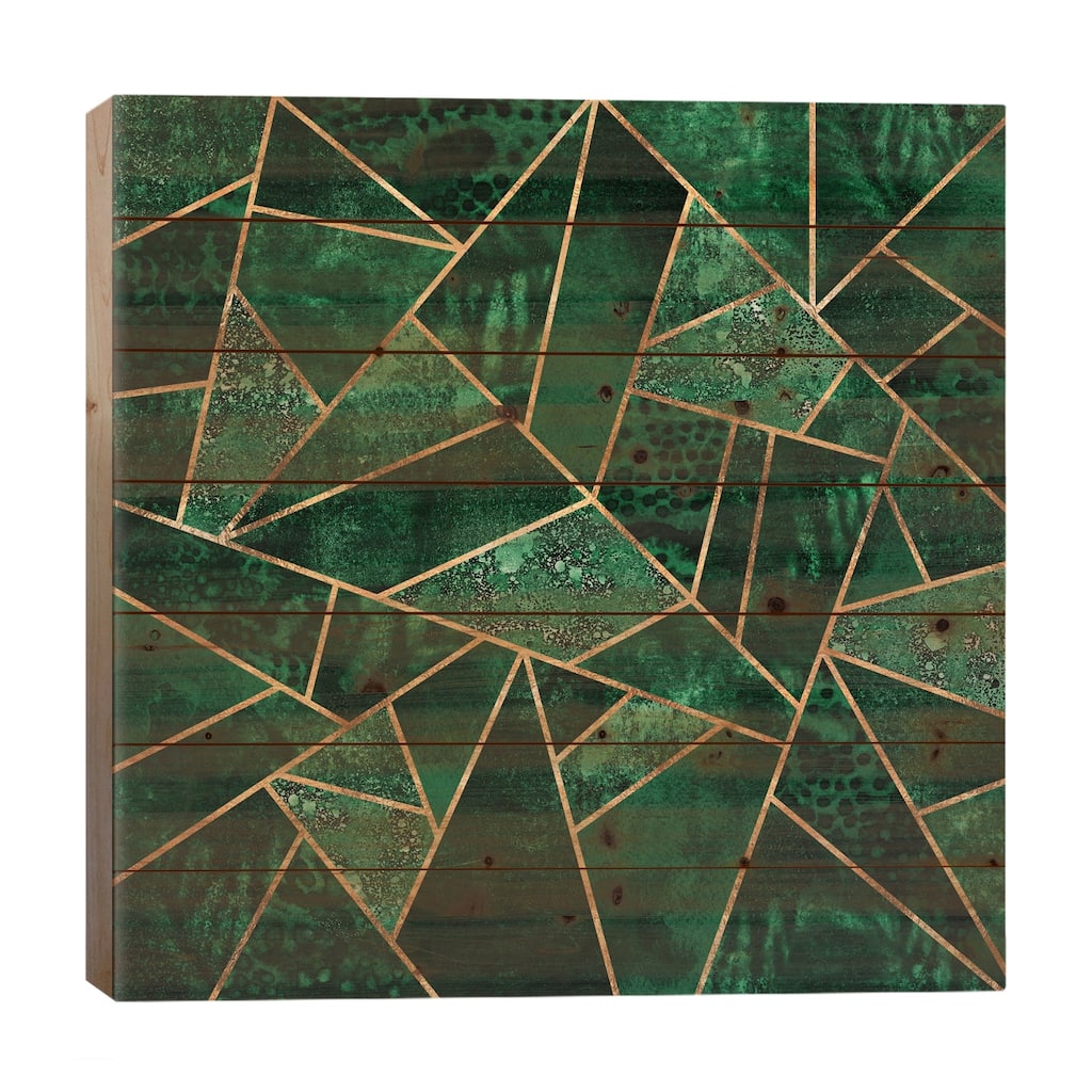 Deep Emerald Print On Wood by Elisabeth Fredriksson - Multi-Color
