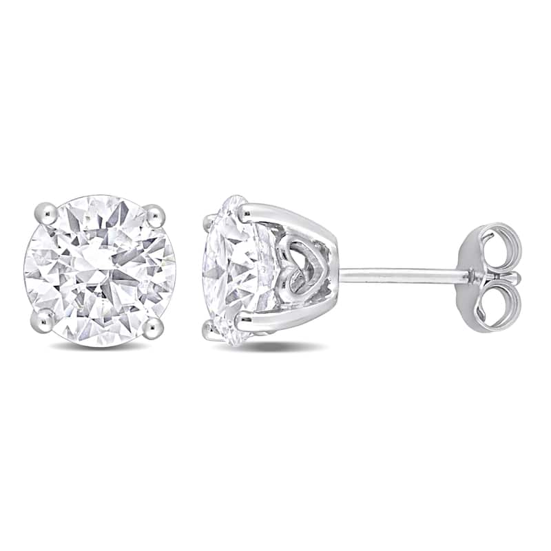 3 3/4 DEW Created Moissanite Stud Earrings in Sterling Silver
