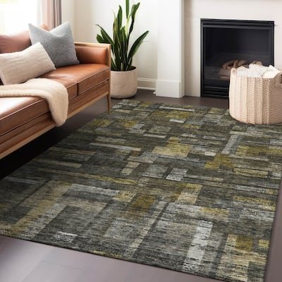 Machine Washable Indoor/ Outdoor Contemporary Chantille Rug