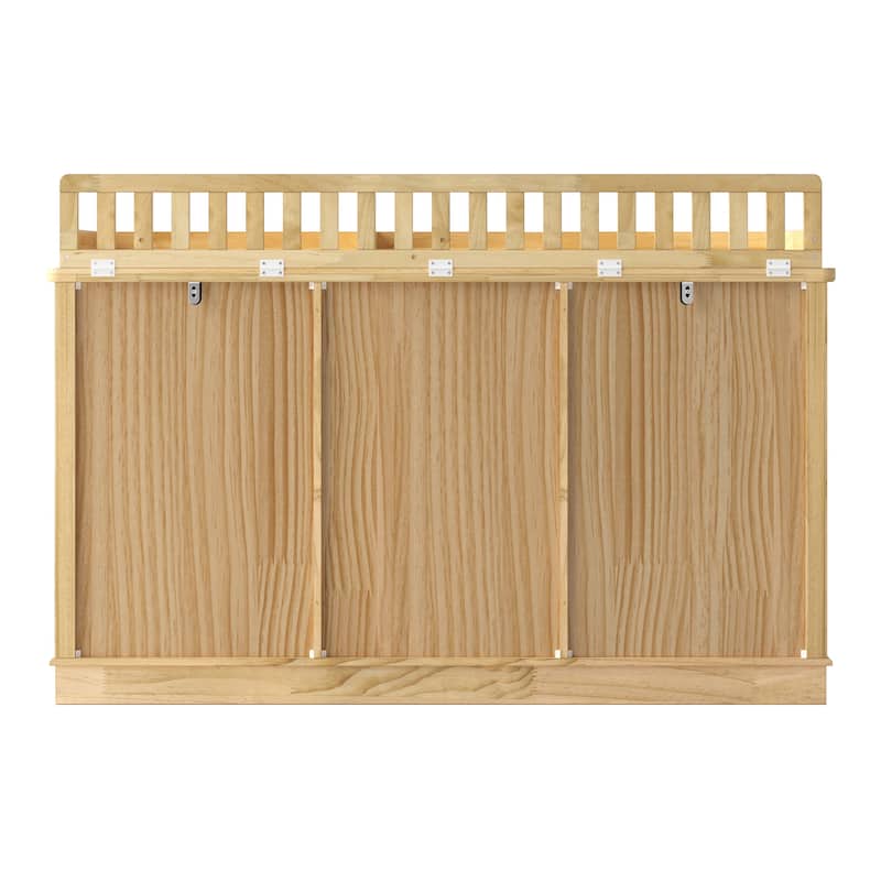 Extra Wide Solid Pine Wood 12-Drawer Changing Table Dresser – 59.9" Real Wood Nursery Dresser with Removable Topper